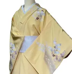 T35着物 訪問着 美品 正絹 菊 萩 フォーマル