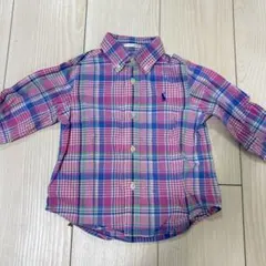 ラルフローレン 長袖シャツ 18M (85cm) チェック柄 ボタンダウン