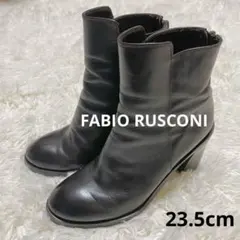 美品✨FABIO RUSCONI ショートブーツ　36 レザー ブラック　黒