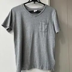 Champion グレー Vネック Tシャツ Lサイズ