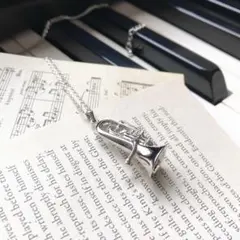 No.559 ハンドメイド　楽器ネックレス（ユーフォニウム）シルバー