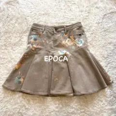 EPOCA エポカ デニム 花柄 フレア ミニスカート 40 Lサイズ ベージュのサムネイル
