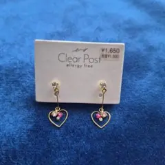 Clear Post ハート型ピアス