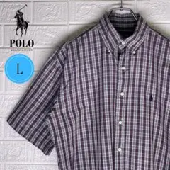 【24時間以内　匿名発送】ラルフローレン　BD半袖シャツ　チェック　US-S