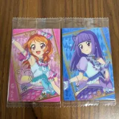 アイカツ！×プリパラ ウエハース ビジュアルカード 2枚セット あかり×すみれ