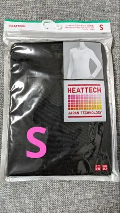 ヒートテッククルーネックT(長袖)ブラック Sサイズ