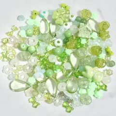 グリーン系キッズビーズセット まとめ売り ネックレス ブレスレット