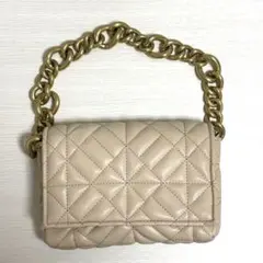ZARA キルティング ベージュ ショルダーバッグ　チェーン