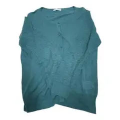 古着 OPAQUE.CLIP カーディガン メッシュデザイン グリーン M