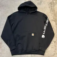 O*e様 古着 CARHARTT K288 カーハート ロゴ パーカー L 黒