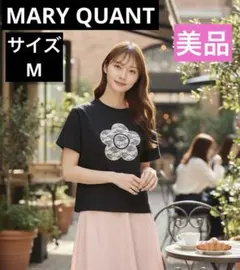 MARY QUANT マリークワント レースデイジー Tシャツ ロゴ刺繍ブラックのサムネイル