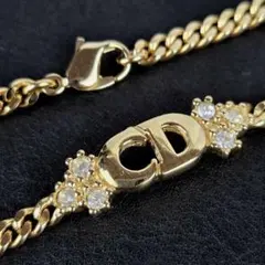 クリスチャンディオール ロゴ ストーン 喜平チェーン 金色 ブレスレット