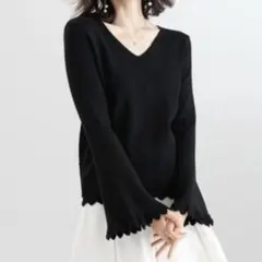 SAISON DE PAPILLON セゾンドパピヨン　Vネックニット