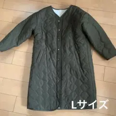 【美品】キルティング　リバーシブル　ロングコート/ボアジャンパー　Lサイズ　㊸