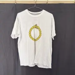 スネークとスマイリーフェイスのTシャツ Lサイズ グレー