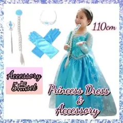 110 エルサに変身 アナと雪の女王 プリンセスドレス なりきりセット