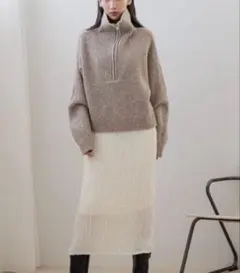 ハイZIPプールオーバーニット