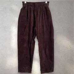 GU コーデュロイ シェフパンツ ワイド テーパード ウエストゴム ブラウン M