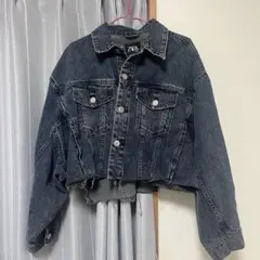 ZARA ダークデニム クロップドジャケット