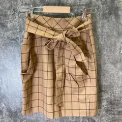 ✨fredy emue✨フレディ エミュ♡スカート♡膝上丈♡チェック♡茶(38)