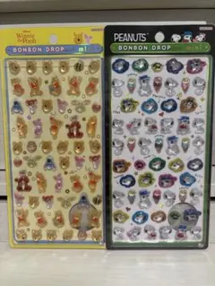 【正規品】プーさん　SNOOPY ボンボンドロップシールミニ2枚セット