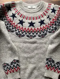 BEAMS LIGHTS 星柄セーター Mサイズ グレー