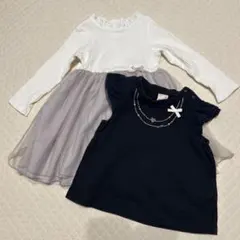 A1003 プティマイン ワンピース Tシャツ　2点セット 90cm