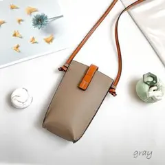 新品未使用★ショルダーバッグ スマホポーチ グレー