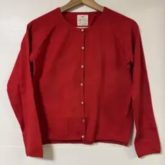 ザラ　キッズ　赤いボタン付きカーディガン