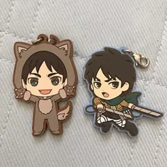 進撃の巨人　エレン　ラバーチャーム　2種