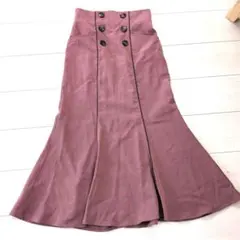 GRL レザーパイピングマーメイドスカート tu436 S ロングスカート