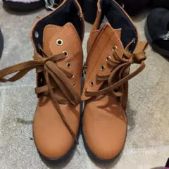 ショートブーツ　編み上げ　24.5cm