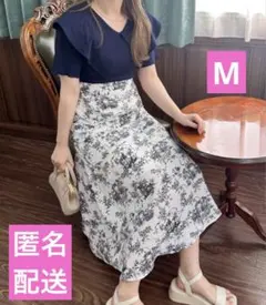 apres jour　花柄　ドッキング　ロングワンピース　М　ニットのサムネイル