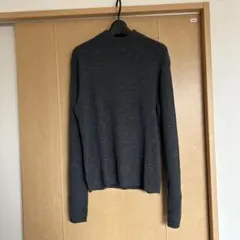 グレー リブ編み 長袖セーター　ポロジーンズ