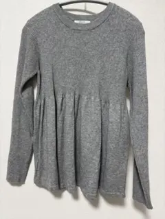 【美品】サマンサモスモスブルー　Samansa Mos2 ペプラムニット　グレー