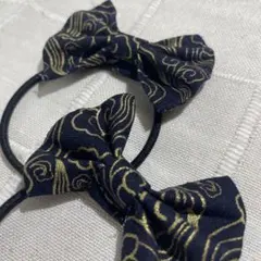 和柄リボン　ヘアゴム2個セット