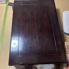 木製(⁠ガラス窓)ファッションテーブル 引き出し4つ&キャスター付き