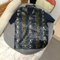 ZARA MAN パームツリー柄サテンポロシャツ made in Moroccoのサムネイル