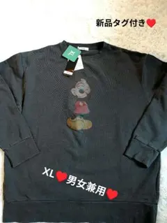 Disney ミッキーマウス スウェット♥ XL ♥黒♥新品タグ付き♥男女兼用♥