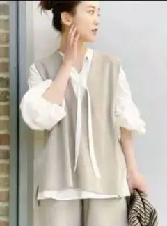 IÉNA Vネック ニットベスト　美品　イエナ