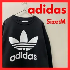 【美品】古着　アディダス　レディース　オーバーサイズ　ビッグロゴ　スウェット　M