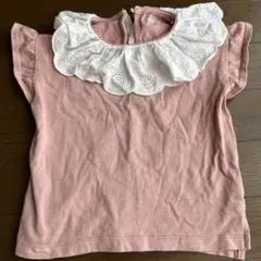 フリル付きピンクTシャツ 100cm キャミソール付き