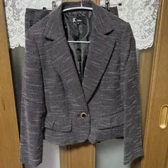 グレー系ツイードジャケットとスカートセット