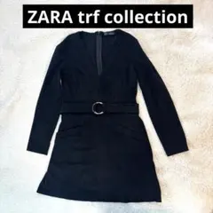 ザラ　trfcollection 長袖ベルテッドワンピース　M 黒
