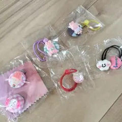 うさぎキャラクター ヘアゴム&マグネット 5個セット