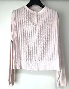 YACCOMARICAPRDピンタックコットン長袖シャツ ピンク Lサイズ