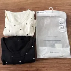 ドット柄8分袖インナー2枚組 130 スムース