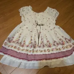 axes femme フラワープリント 半袖ミニワンピース