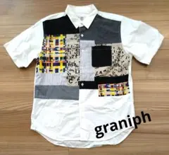 【美品】 graniph パッチワークシャツ Sのサムネイル
