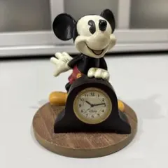 動作品　ディズニー　ミッキーマウス　置き時計　陶器製　フィギュア　オブジェ